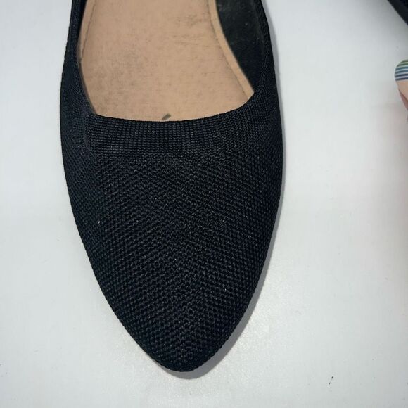 Knit Oval Toe Flats in Black - Picture 8 of 10